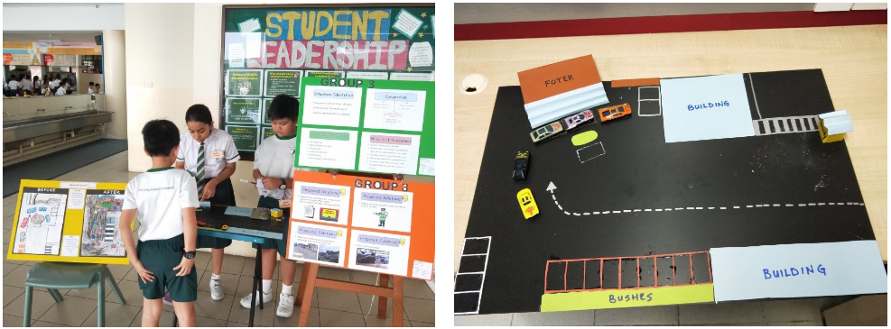 This group hopes to educate students and their parents by providing easier drop-off in the morning to ease the traffic jam. Hence,they came up with a mock-up of the school’s drop-off point, hoping that will entice students to be more mindful when they’re dropping off in the morning.