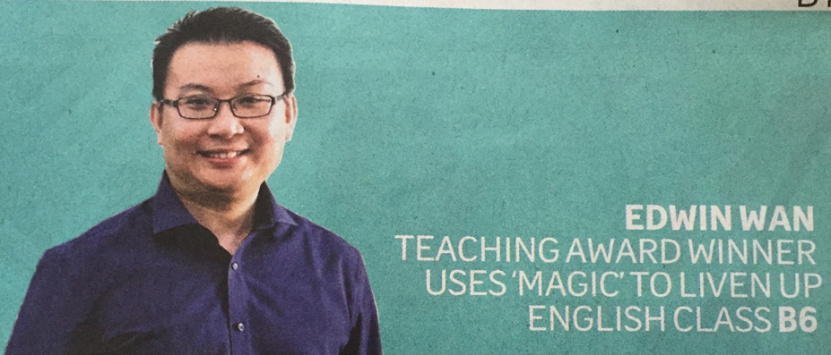 Mr Edwin Wan, featured in The Straits Times newspaper - 14th October 2017 issue